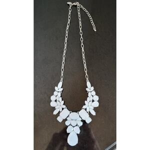 Charming Charlie Vintage Facet Opal Glass Statement Necklace